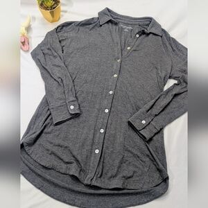 Soft Surroundings Charcoal Button-Down Shirt